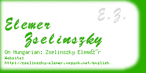 elemer zselinszky business card